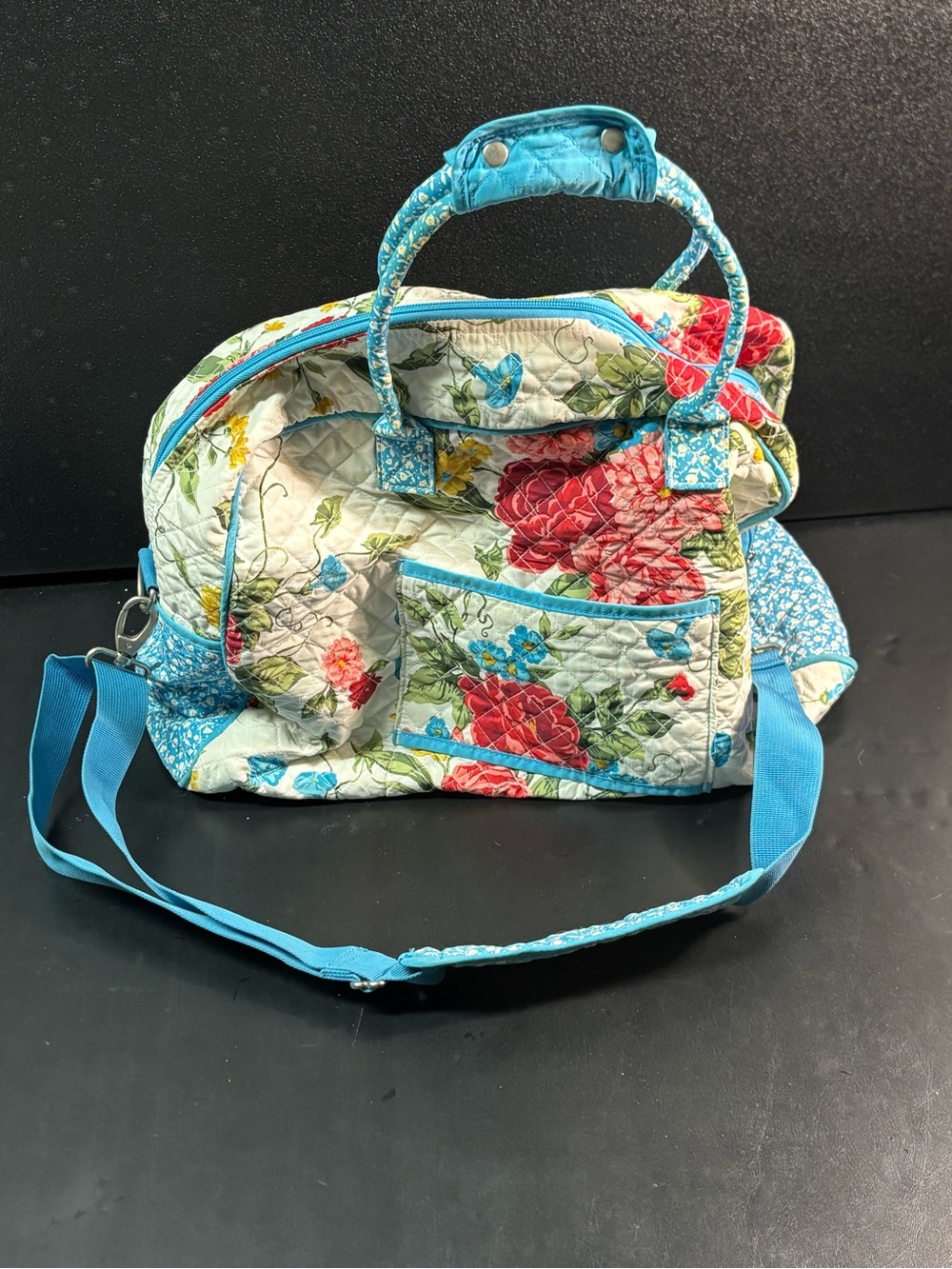 The Pioneer Woman Sweet Rose Weekender Floral Quilted Carry On Travel Bag - Picture 4 of 8
